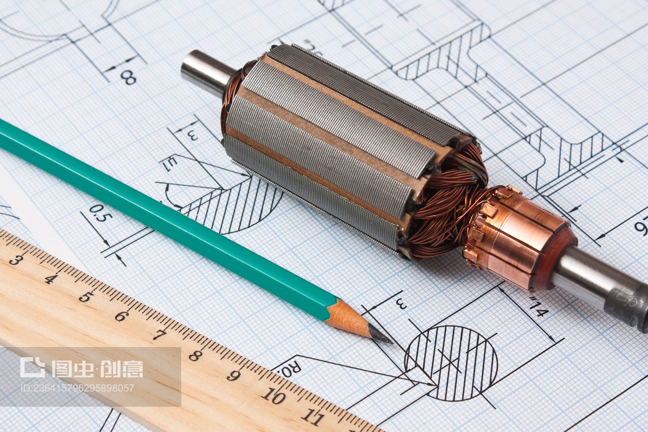 rotor electromotor and technical drawing